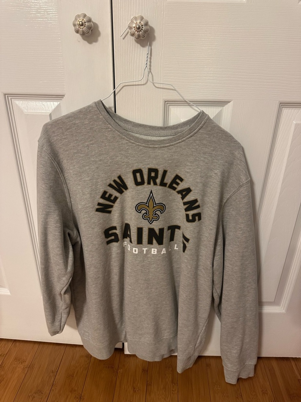NFL Gray New Orleans Saints Logo Crew Tee